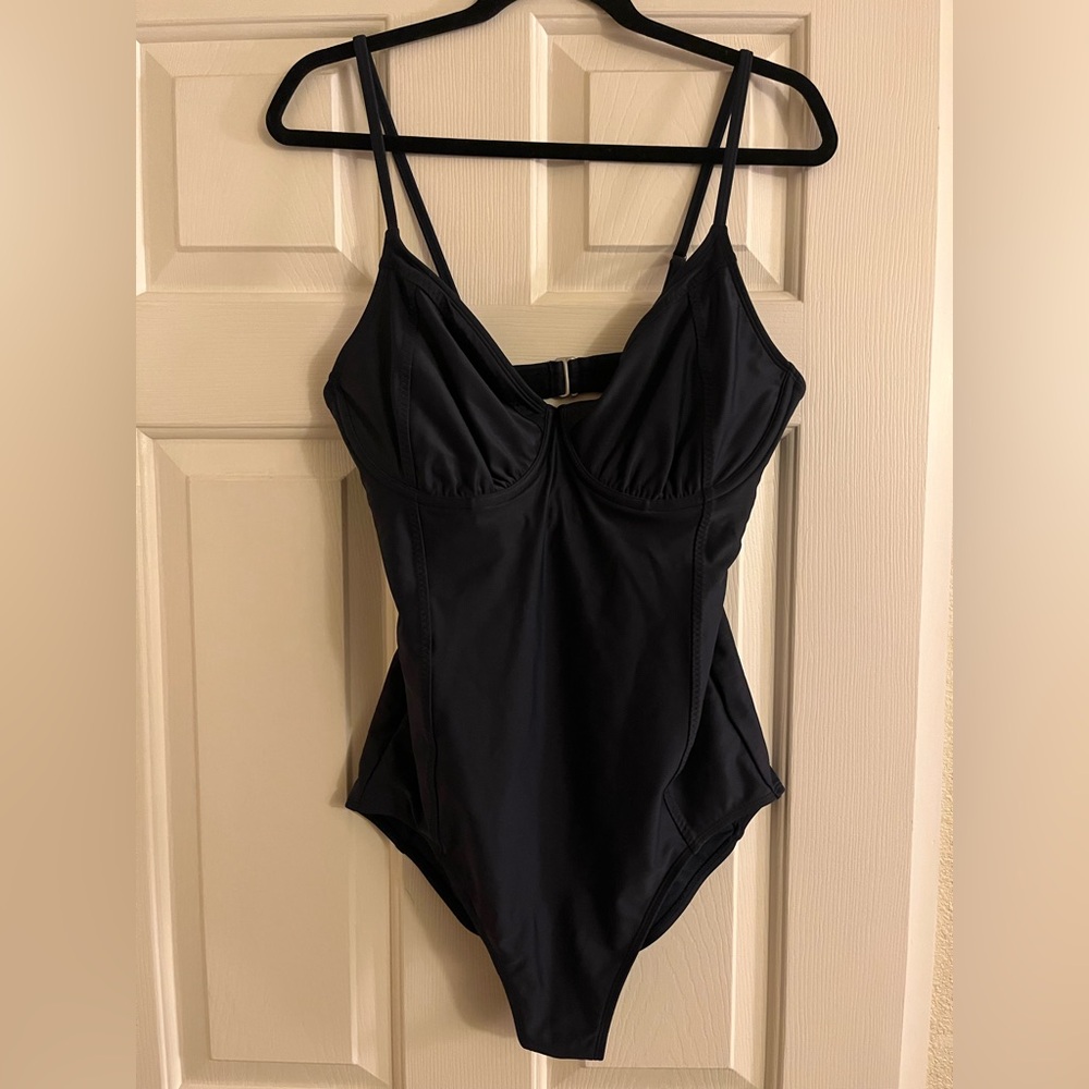 Athleta Black One-Piece Swimsuit with Adjustable Straps